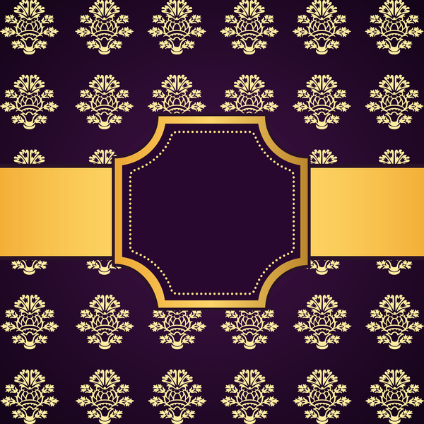 purple pattern golden frame decoration 