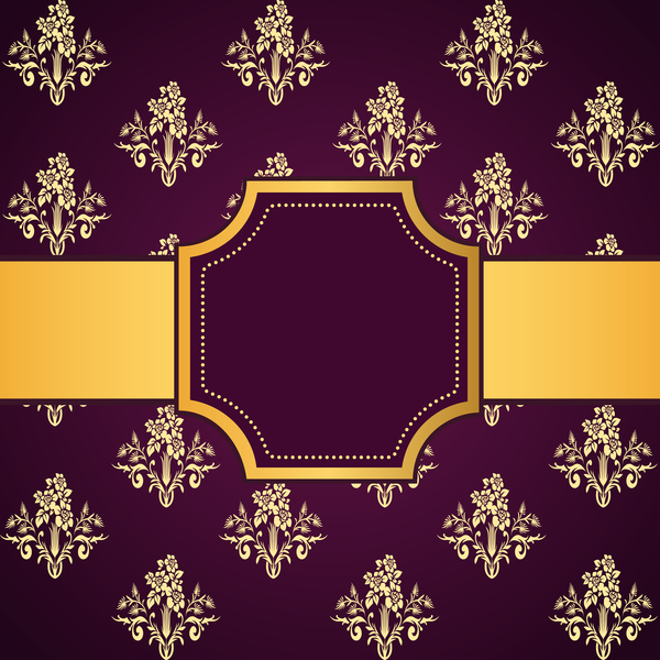 purple pattern golden frame decoration 