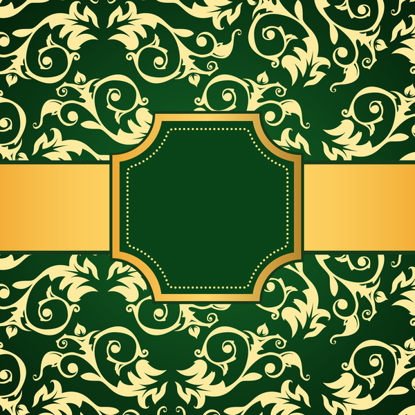 pattern green golden frame decoration 