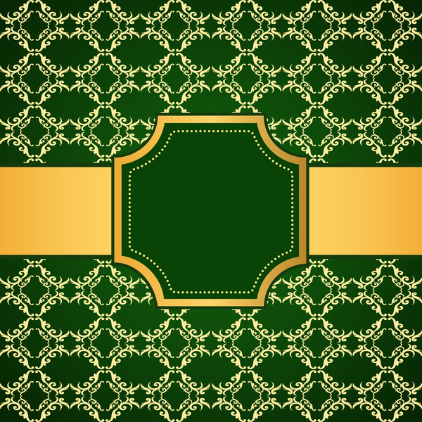 pattern green golden frame decoration 