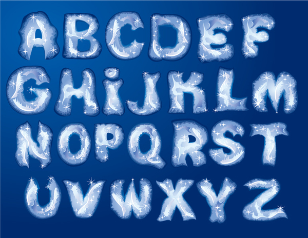 snow ice alphabet 