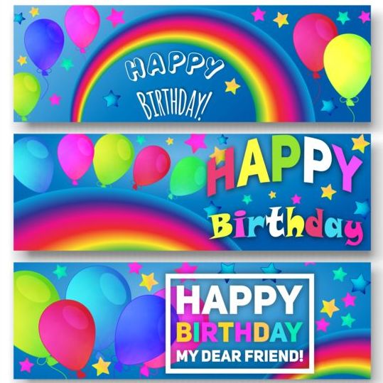 rainbow birthday banners balloon 