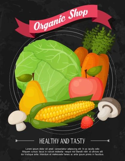 Vagetable shop poster organic 