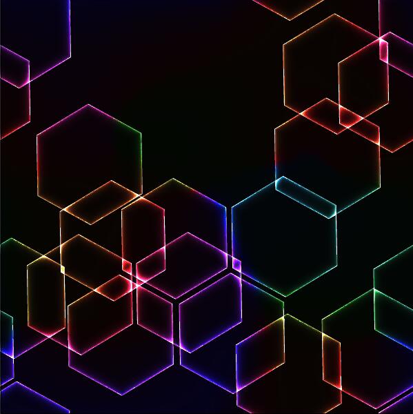 light hexagon colored 