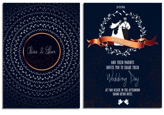 wedding styles invitation card blue 