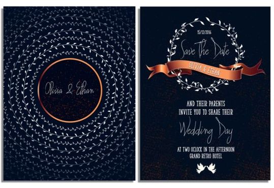 wedding styles invitation card blue 