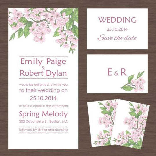 wedding invitation flower card autumn 