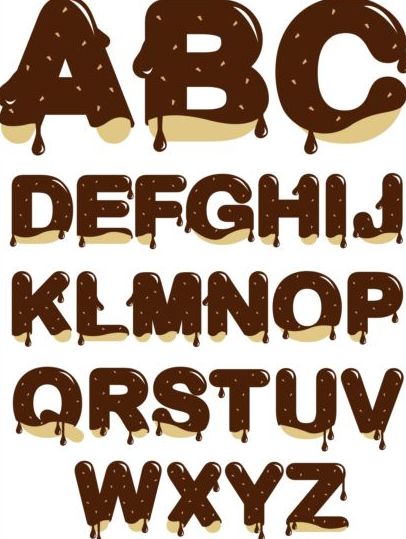 drop chocolate alphabet 