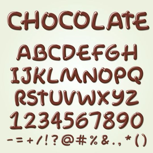 sign numbers chocolate alphabet 