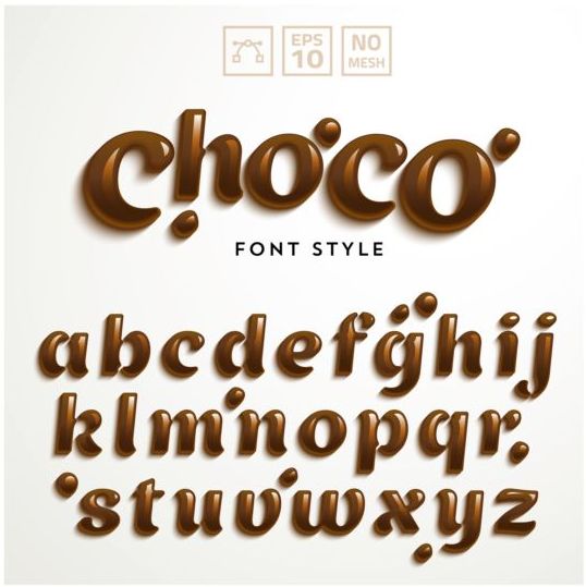 shining chocolate alphabet 