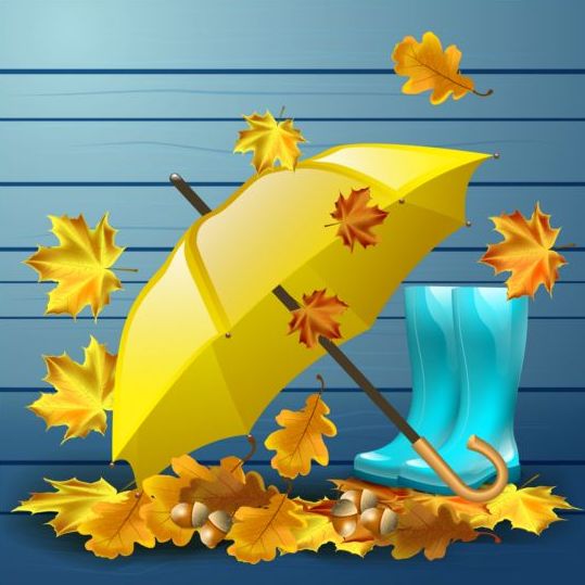 umbrella leaves boots autumn 
