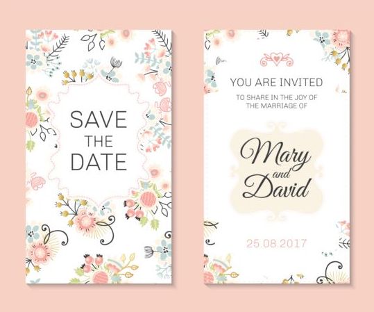 wedding invitation floral card 