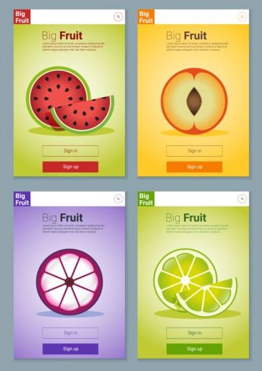 interface fruit colorful app 