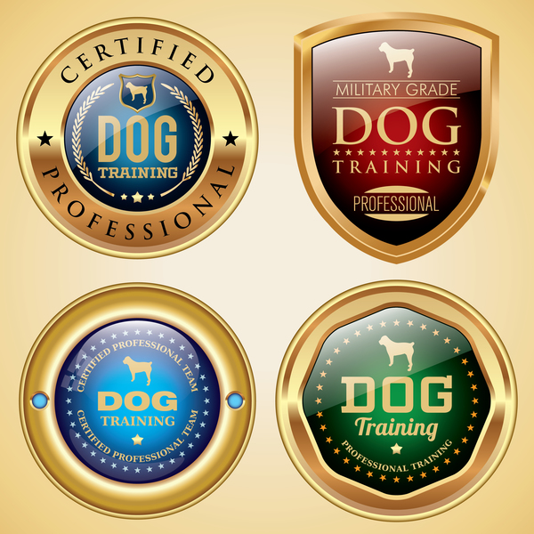training golden dog badges 