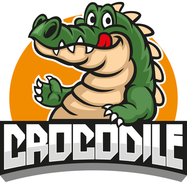 label funny crocodile 