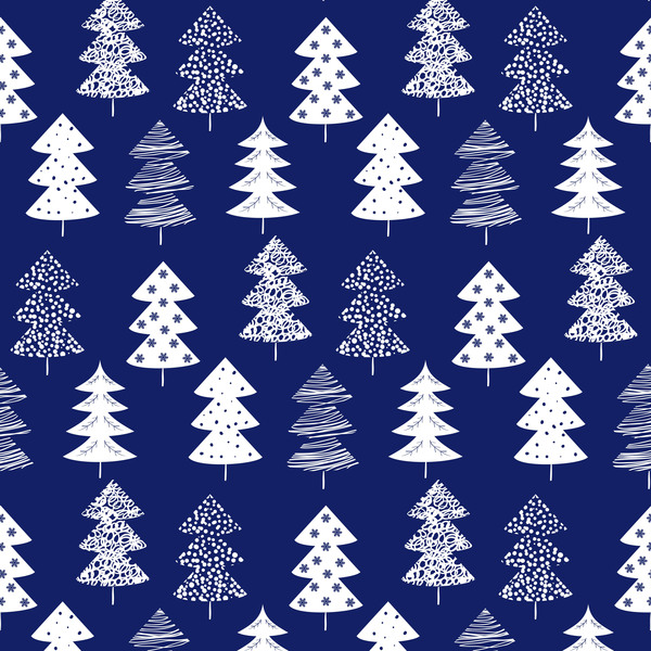 winter tree seamless pattern 