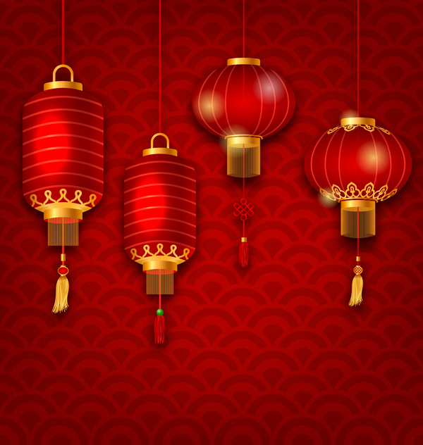 year red new lantern chinese 