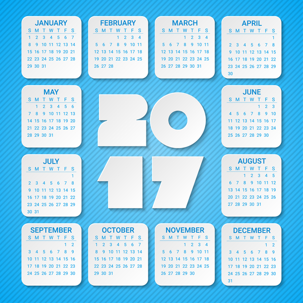 paper calendar 2017 