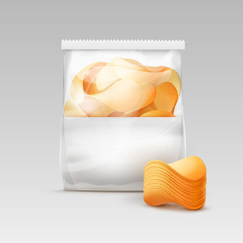 transparent potato plastic package crispy chips 