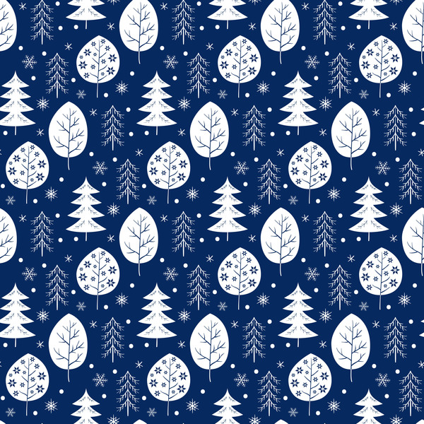 tree snowflake seamless pattern christmas 