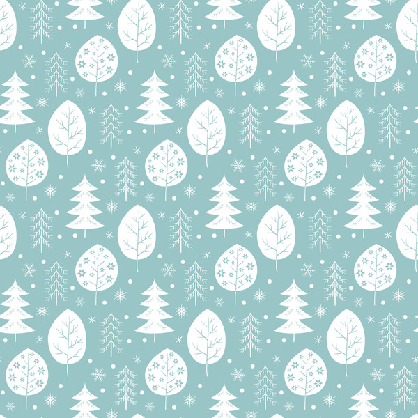 tree snowflake seamless pattern christmas 