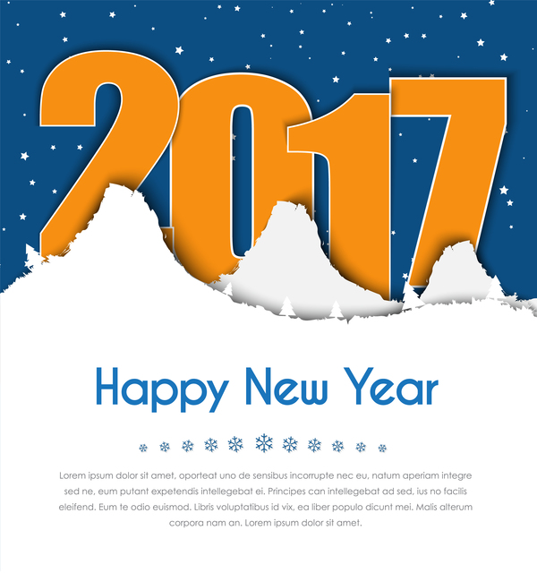 year new happy greeting card 2017 