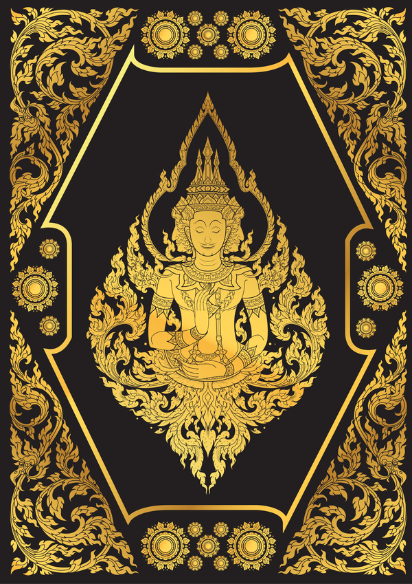 pattern golden Buddha 