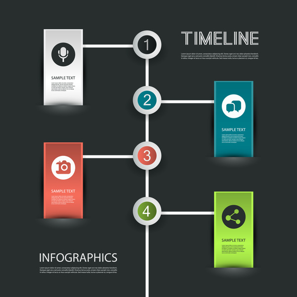 timeline infographic dark 