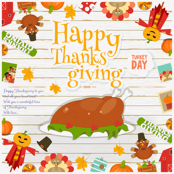 turkey thanksgiving happy card 