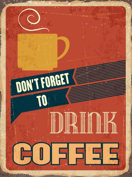 vintage Retro font poster coffee 