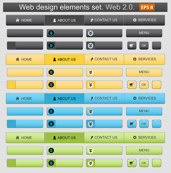 Web Design web menu button 