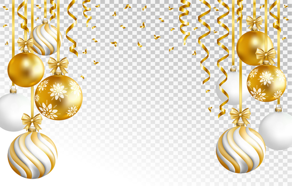 new year happy golden baubles  