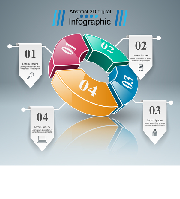 paper infographic circle 3d 
