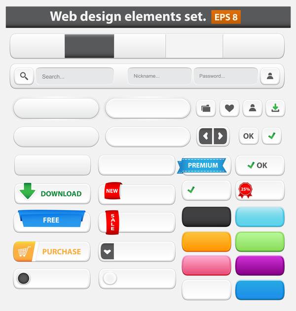 web design colored button 