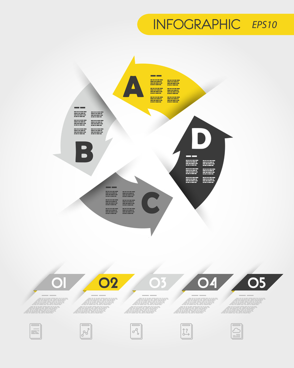 yellow infographic circle arrows 