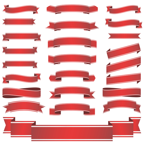ribbon red banners 