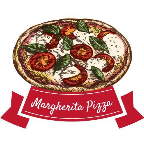 vintage pizza margherita label 