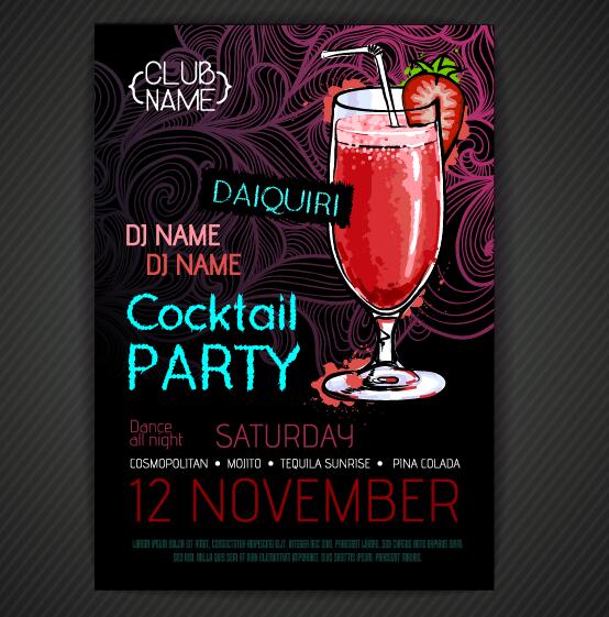 poster party flyer cocktail 