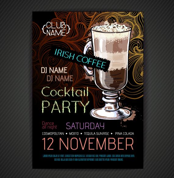 poster party flyer cocktail 