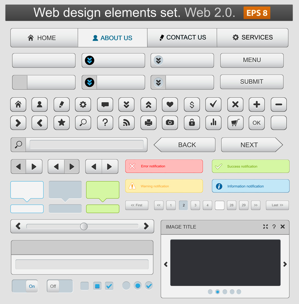 white web menu elements button 