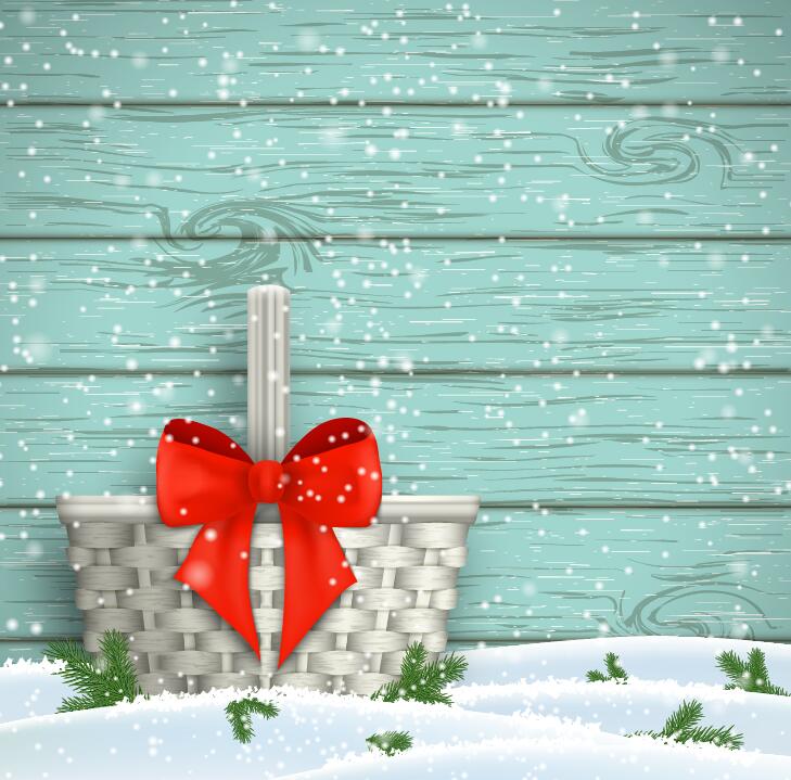 wooden wall red bow christmas 
