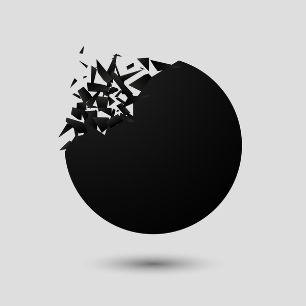 explosion debris black abstract 