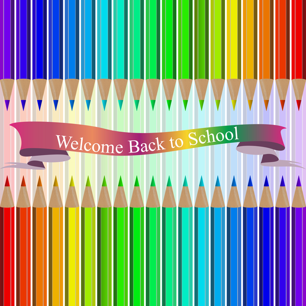 welcome school pencils colored back 