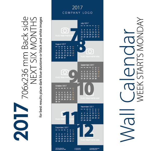 next month gray dark calendar blue 2017  