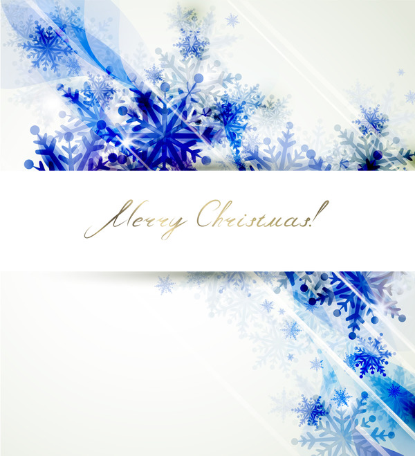 snowflake merry christmas cards blue 