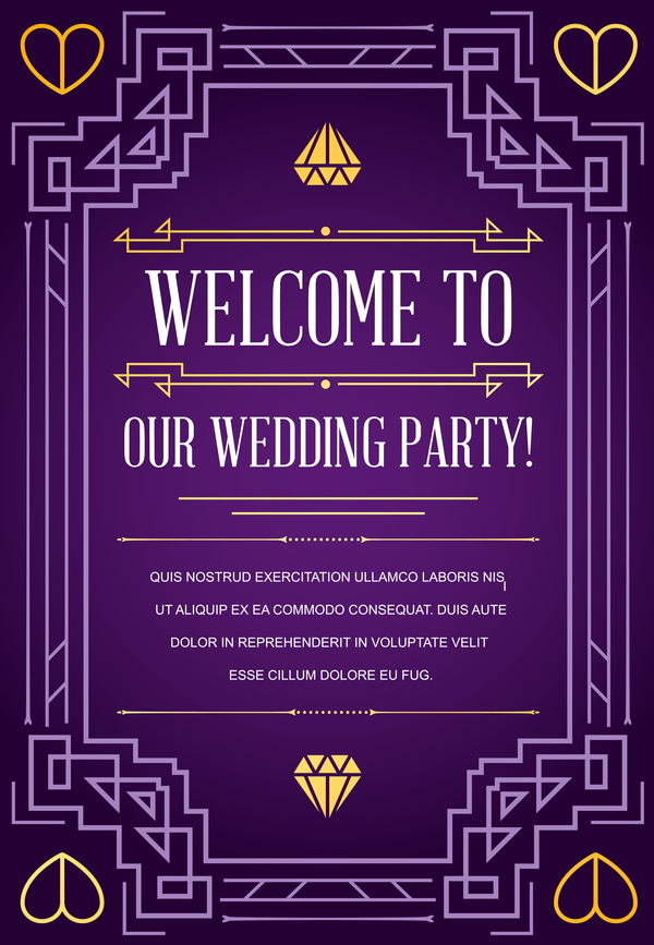 wedding purple invitation card 