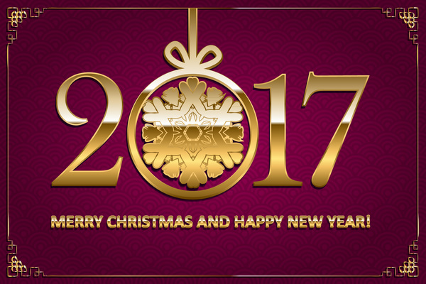 year new happy golden christmas 2017 