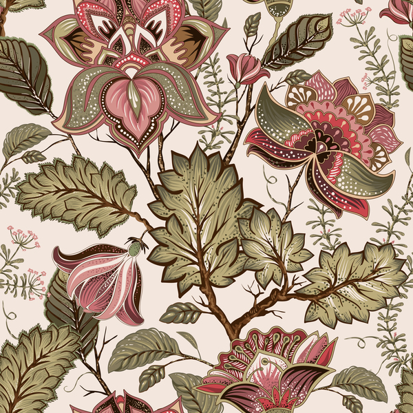 vintage seamless pattern flower decorative 