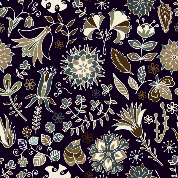 vintage seamless pattern flower decorative 