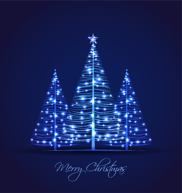 tree shiny christmas blue 